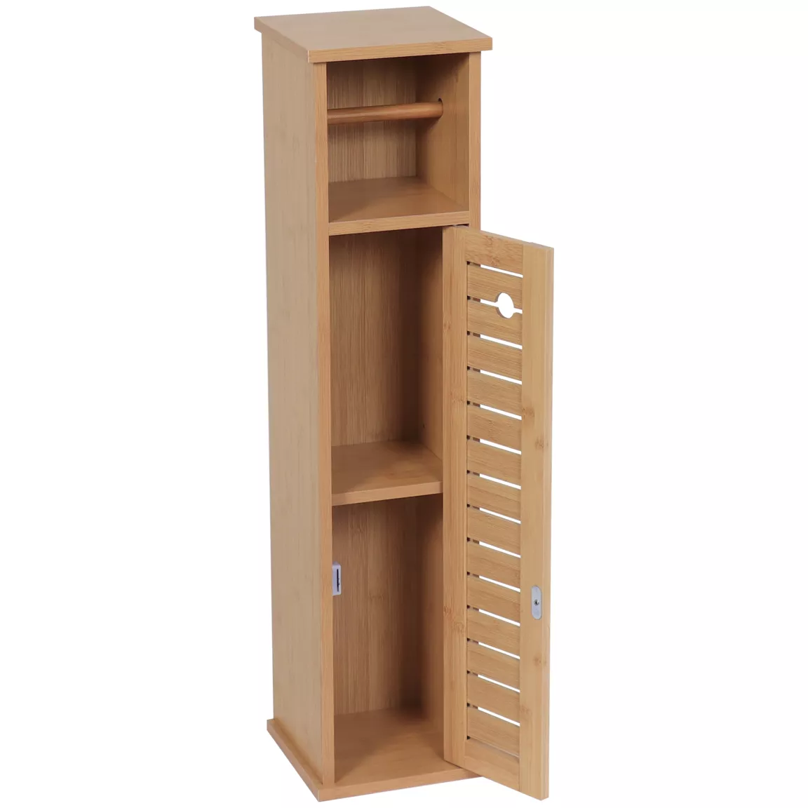 Meuble dérouleur papier toilette avec réserve (H75 cm) Trinidad Naturel