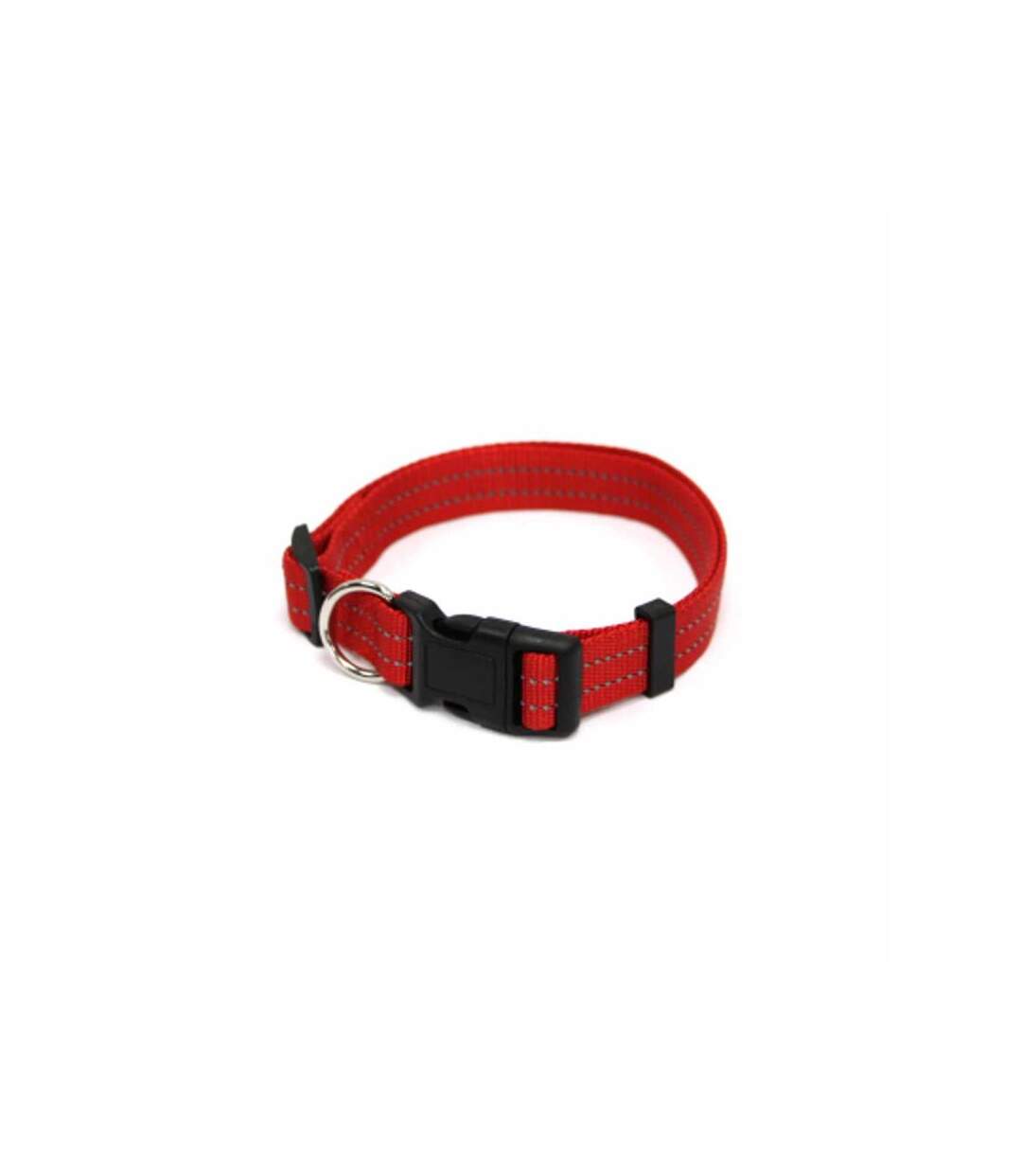 Paris Prix - Collier Réglable coutures Réfléchissantes 65cm Rouge