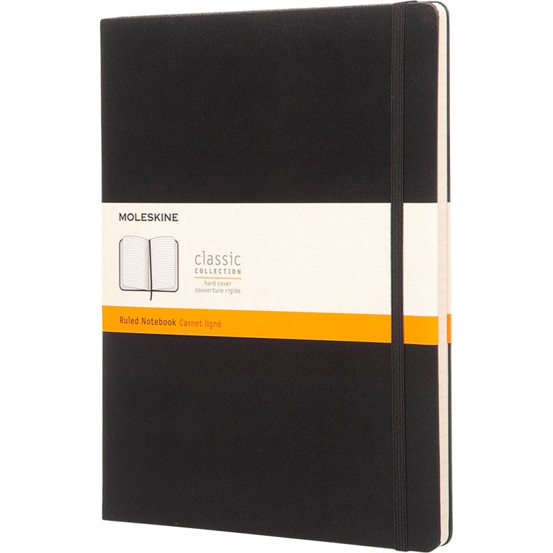 Carnet Moleskine rigide 19 x 25 cm ivoire ligné 192 pages