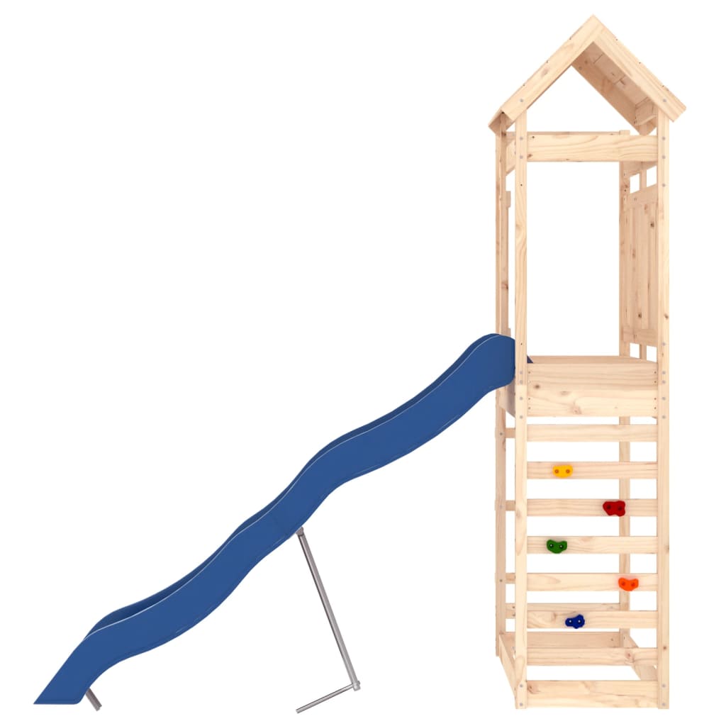Aire de jeux d'extérieur balançoires toboggan portiques robuste jeux jardin 237 x 90 x 239 cm bois de pin massif