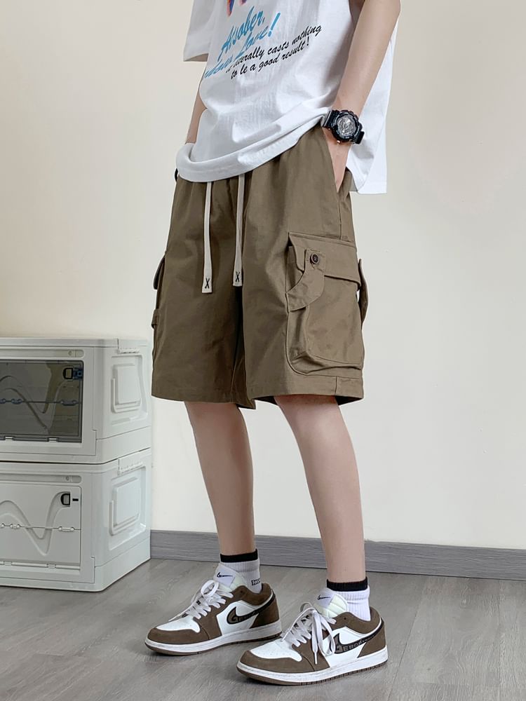 Breeson - Cargoshorts met trekkoord en letters