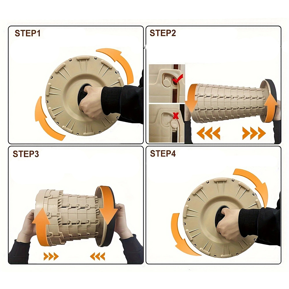Ausziehbarer Hocker für Camping / Festivals / Picknick / U-Bahn mit Trageschlaufe - Beige