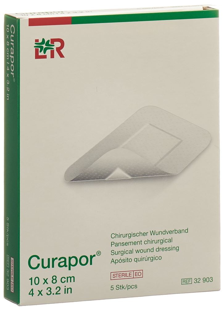 CURAPOR Chirurgisch Wundverband<br>5 Stück, 10x8cm, steril