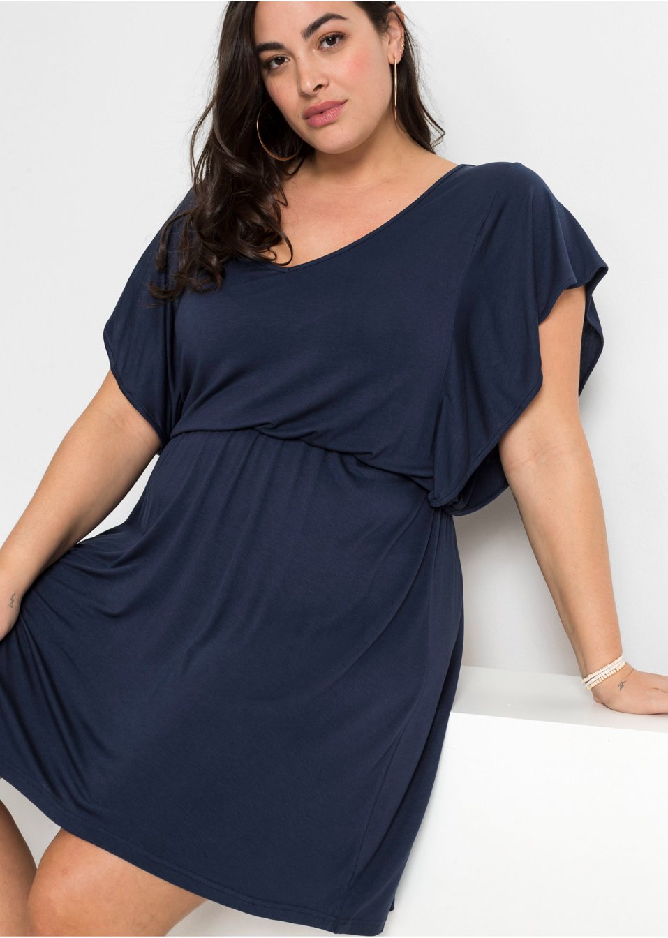 Robe en jersey à manches volantées