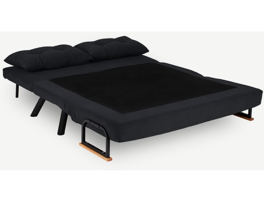 CONCEPT1 - Canapé lit Sando 2 places noir 133 x 78 x h78