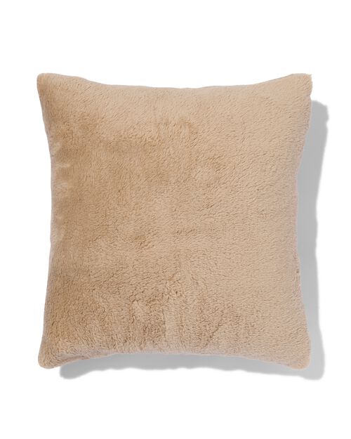housse de coussin 50 x 50 peluche taupe