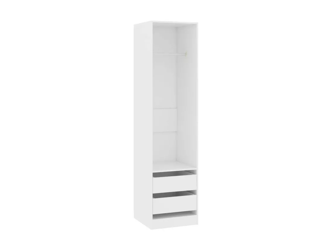 Garde-robe avec tiroirs Blanc 50x50x200