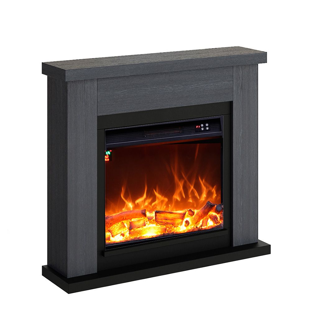 Cheminee murale 1500w caminetto fuego paolo gris