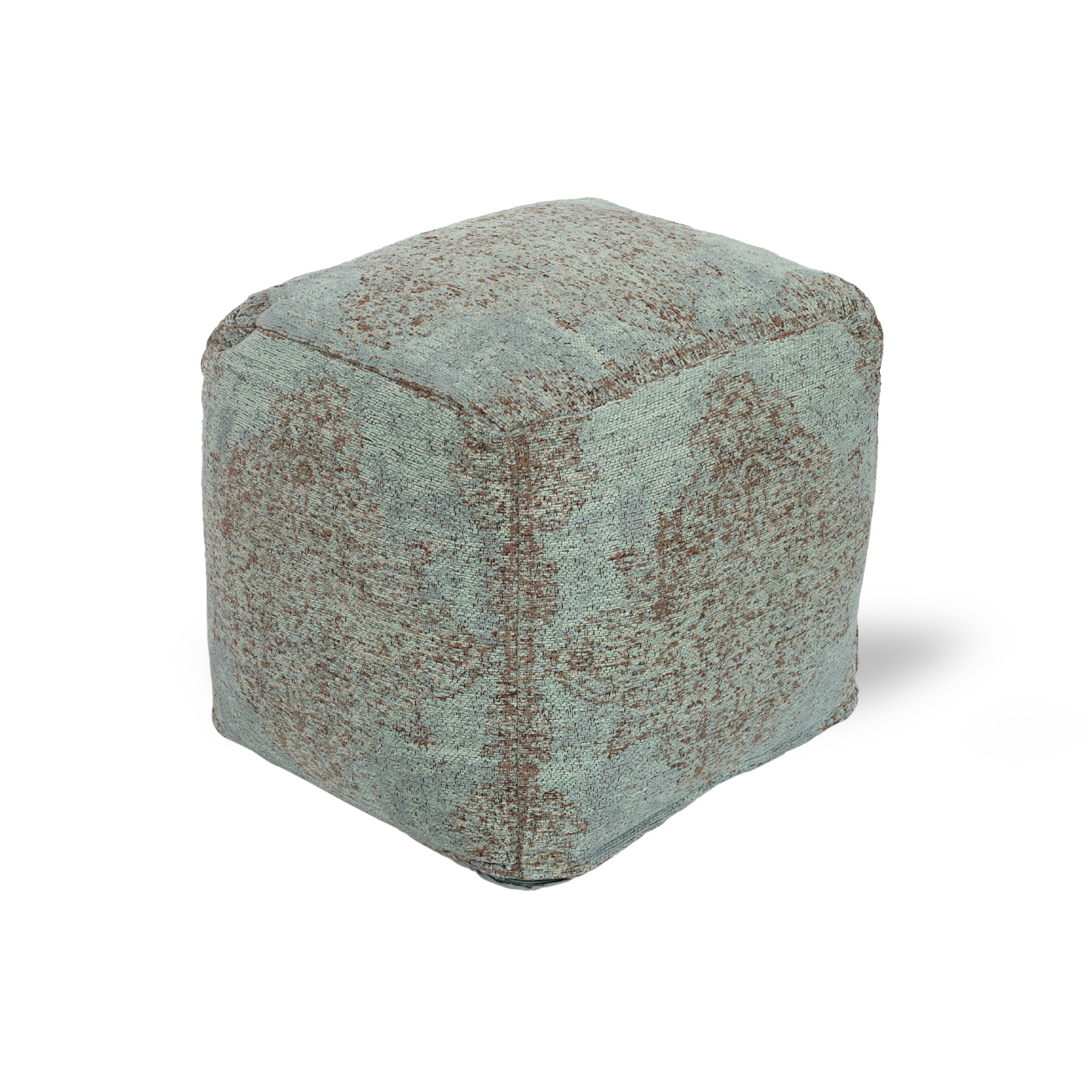 Pouf 'Asha', hellblau, T 45 cm, B 45 cm, H 45 cm von fischer's lagerhaus