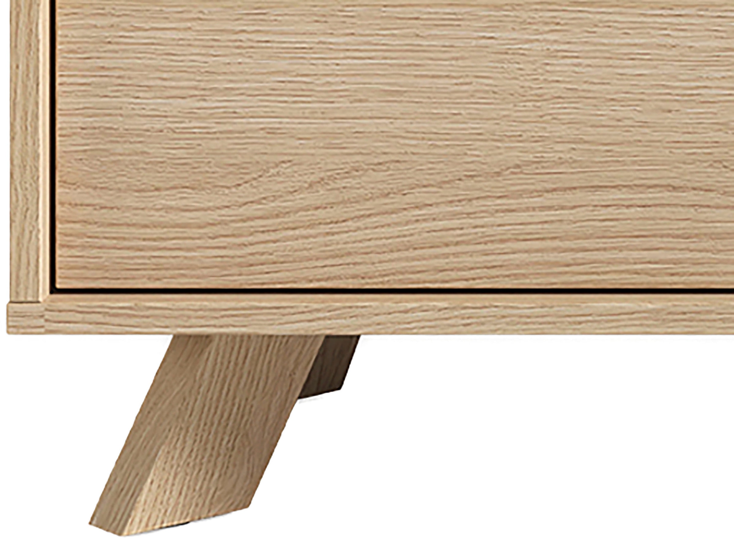 byLIVING Highboard »Bastian« 1 Stk. tlg. mit massiven Holzfüssen und Griffen, natürlicher Eichenlook, 120cm