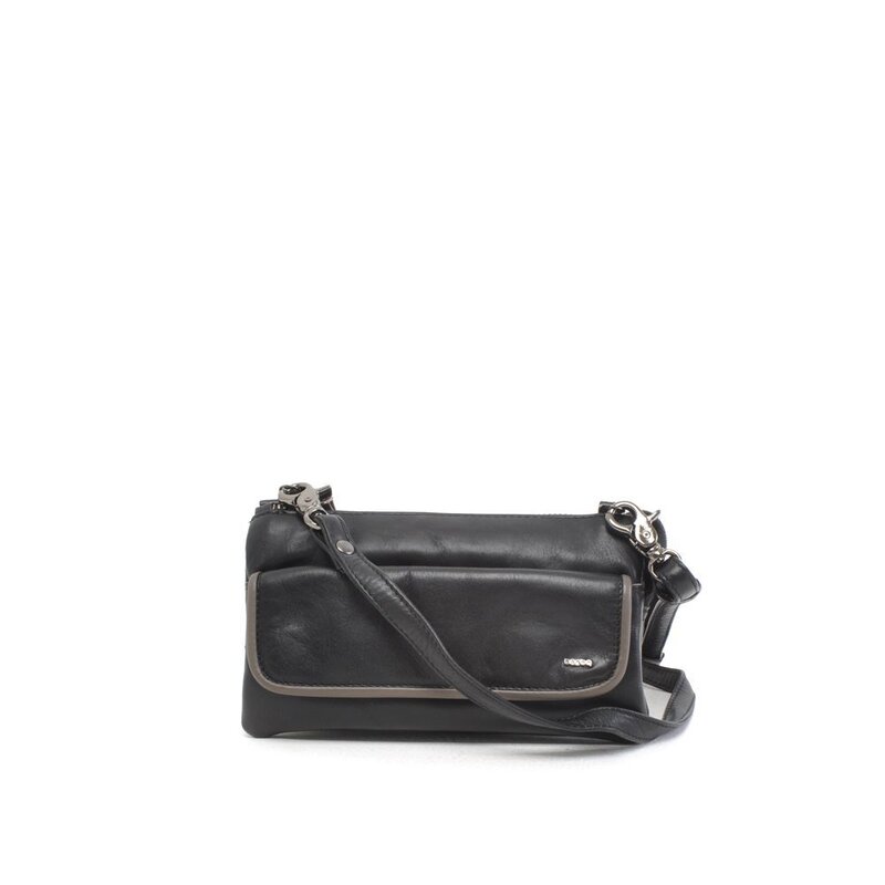 Berba Soft Crossbody Tas Zwart – Taupe
