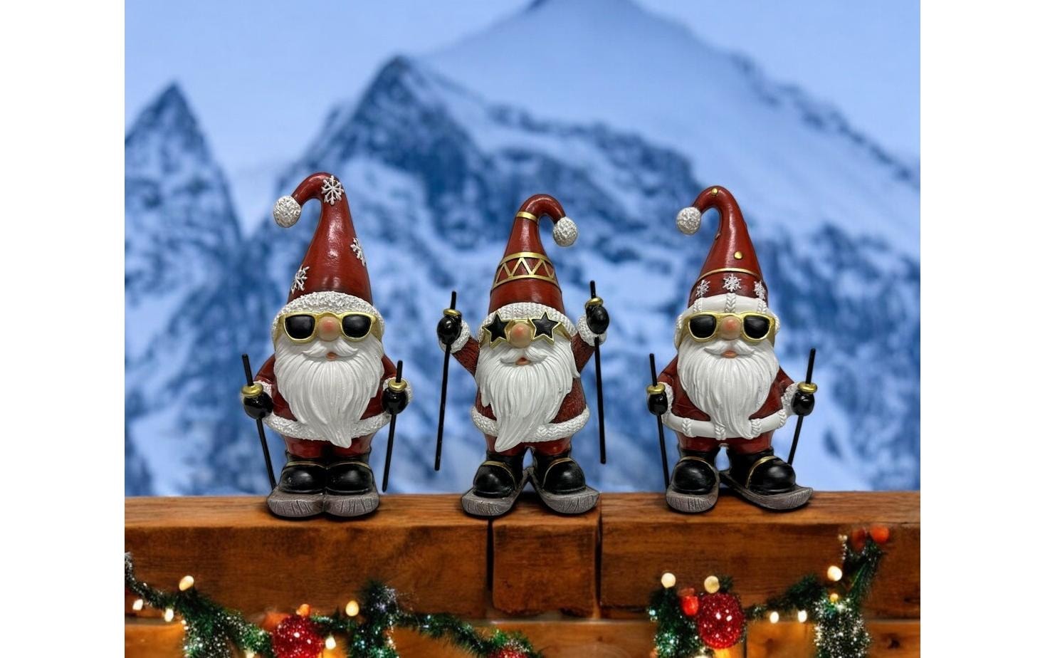 Weihnachtsfigur »Dameco Santa auf Ski 3-er Set«