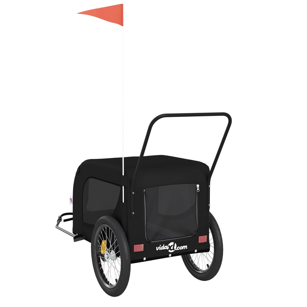 Remorque de vélo pour animaux de compagnie noir