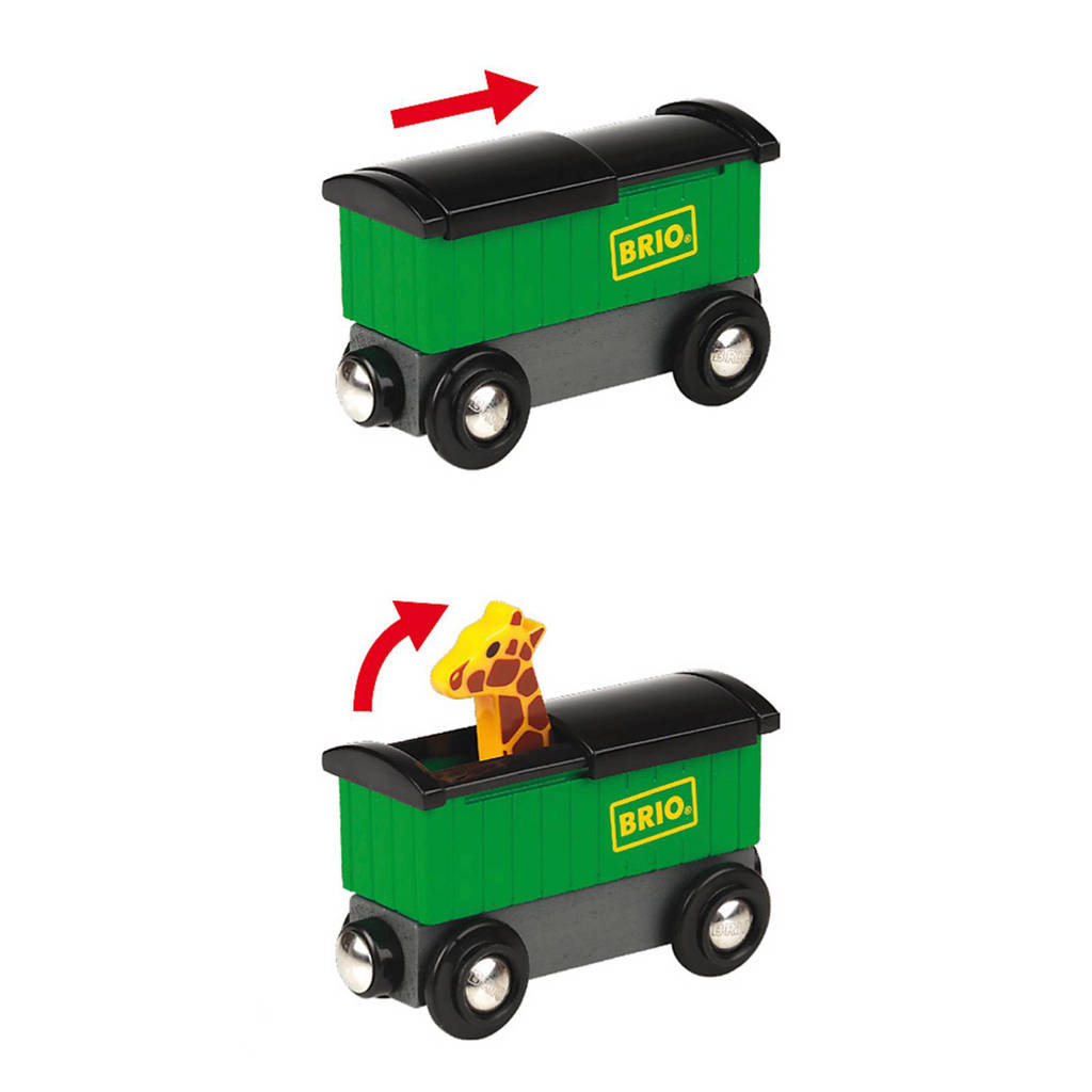 houten Trein met safari dieren