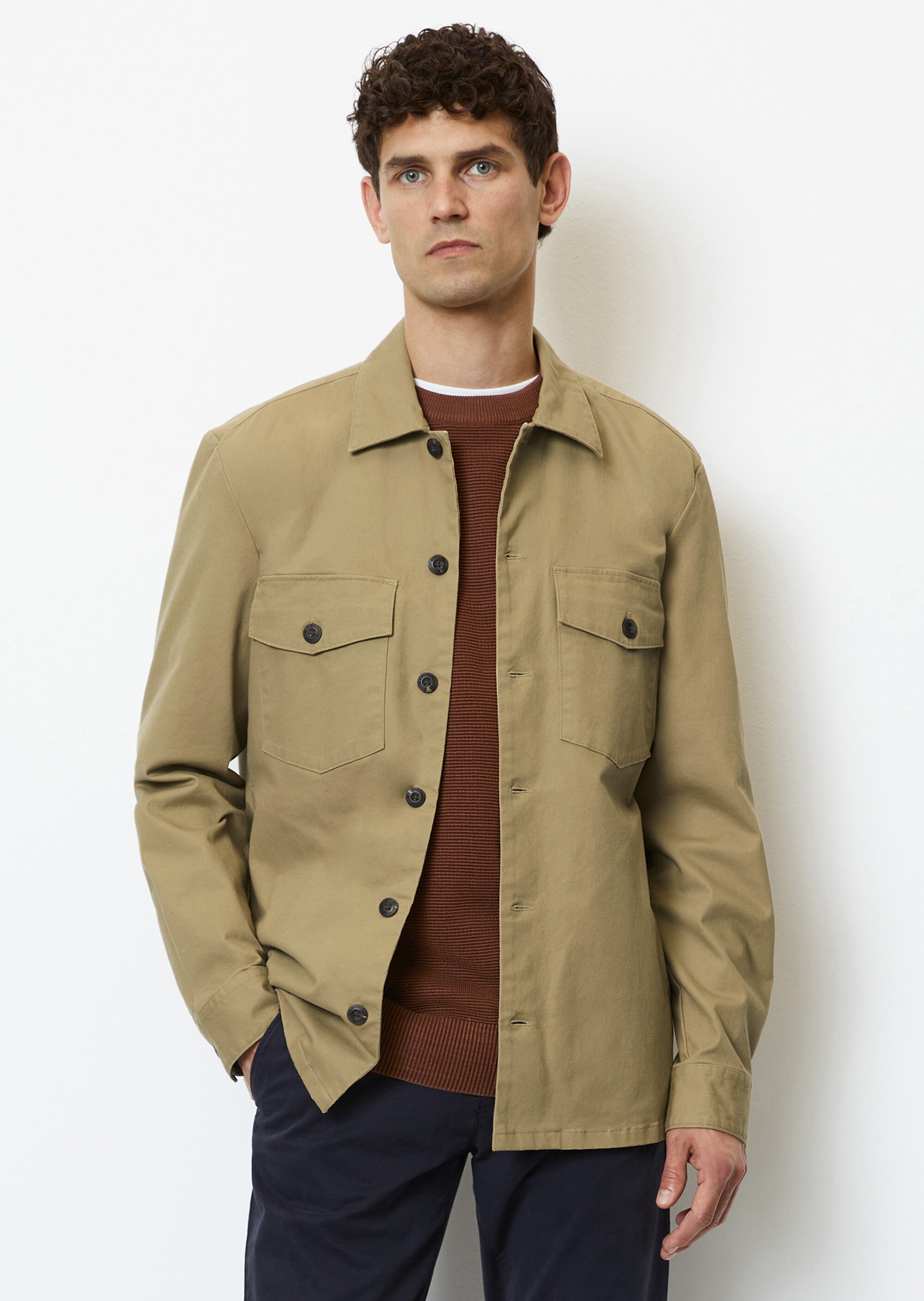 Twill-Overshirt aus Bio-Baumwolle mit Elasthan