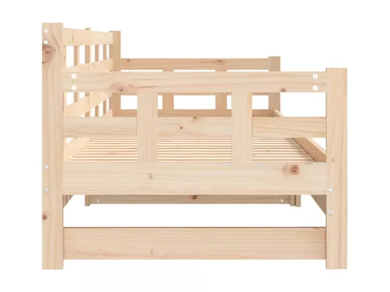 Lit coulissant sans matelas bois de pin massif 2x(90x190) cm