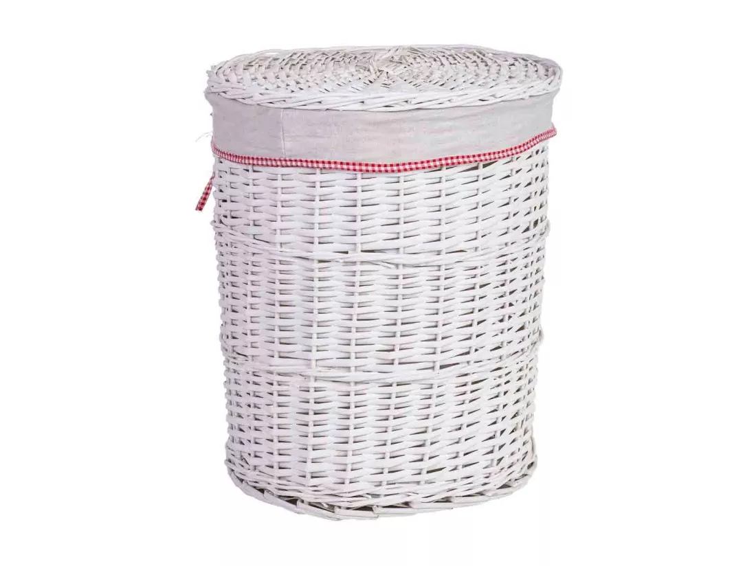 Panier à linge en osier gris 43x43x52h cm