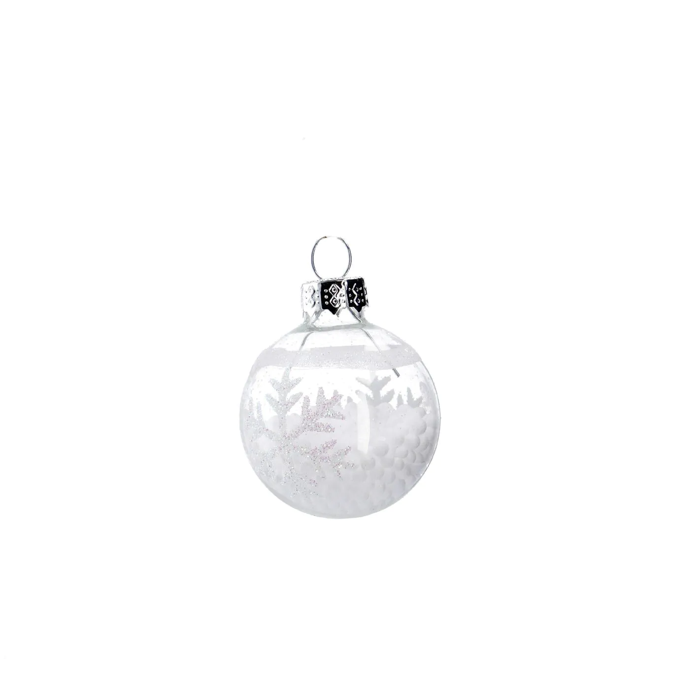 Weihnachtskugel Mini Schneeball, Flocke, 4 cm