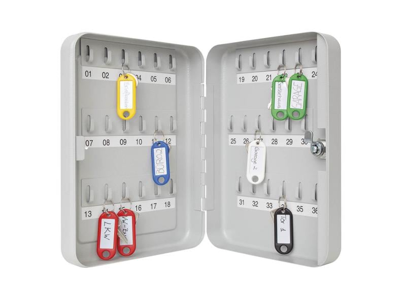 WEDO Schlüsselschrank mit Schlüsselöffnung, 36 Schlüssel Stahlblech-Schlüsselschrank für bis zu 110 Schlüssel