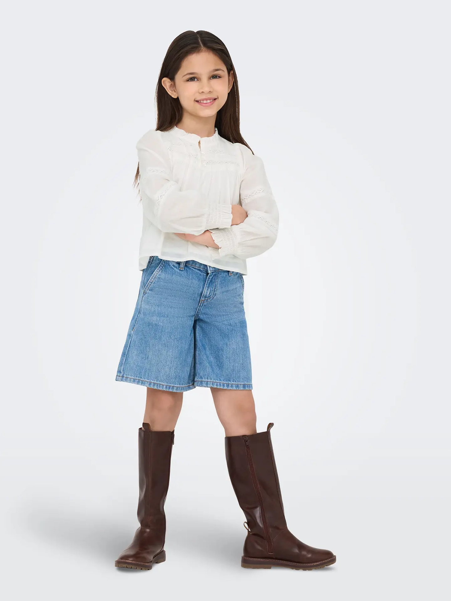 Esther Long Sleeve Ladder Tape Top Woven