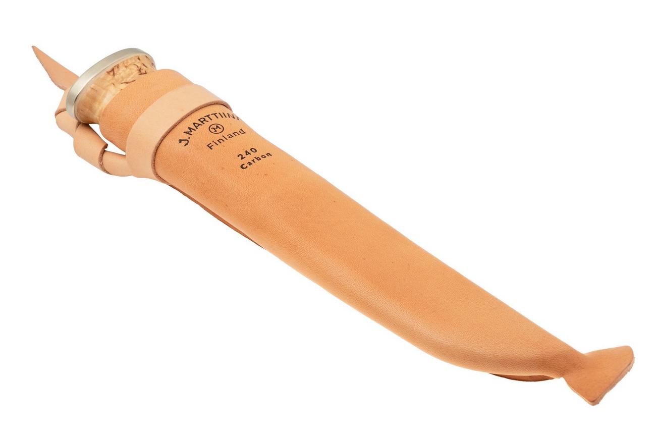Marttiini Hiilileuku 240012 Carbon Steel, Curly Birch, vaststaand mes