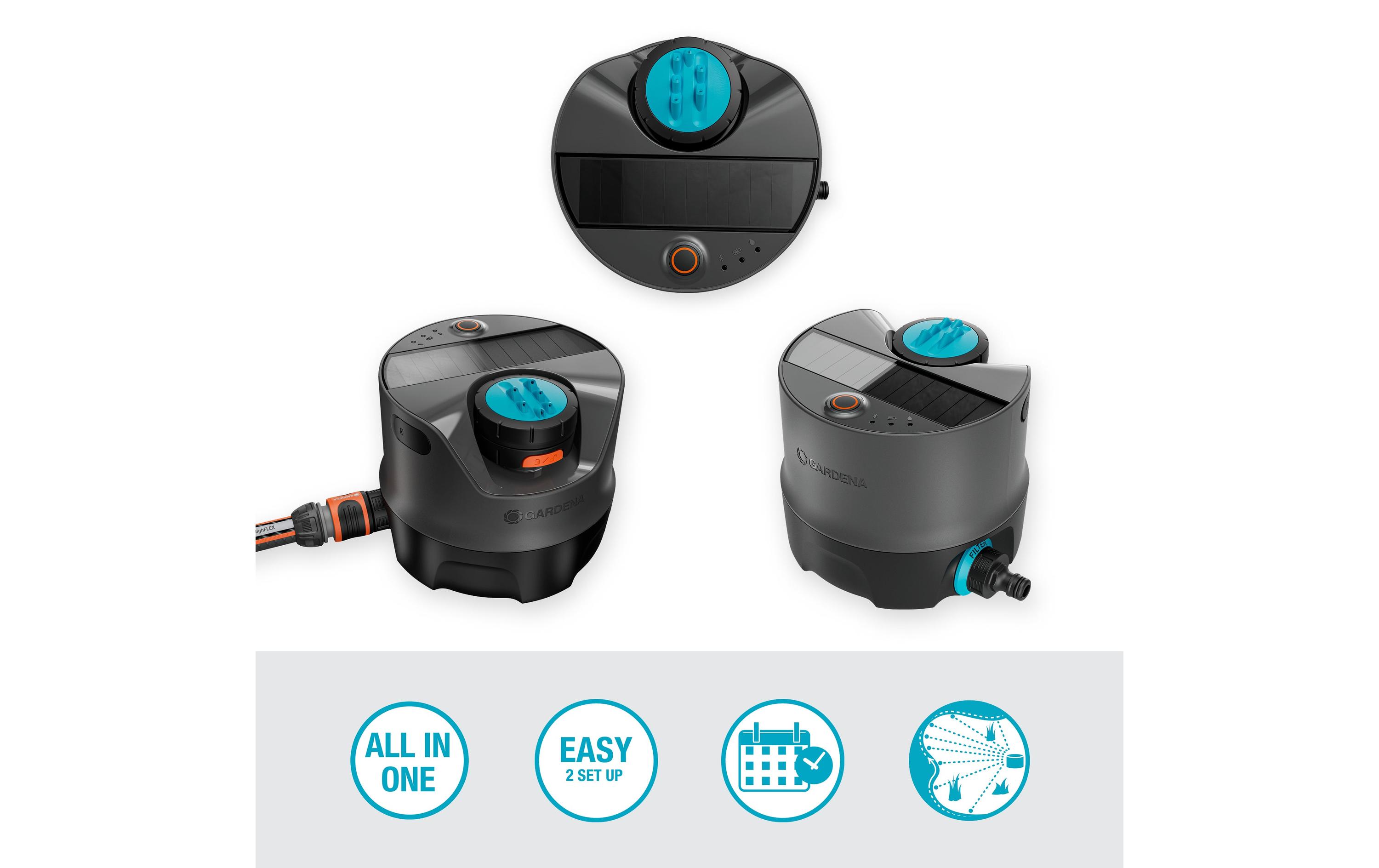 Multifunktions-Flächenregner AquaPrecise<br>Solarbetriebener Bewässerungssystem
