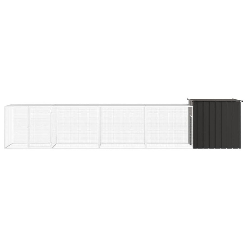 Poulailler anthracite 500x91x100 cm acier galvanisé