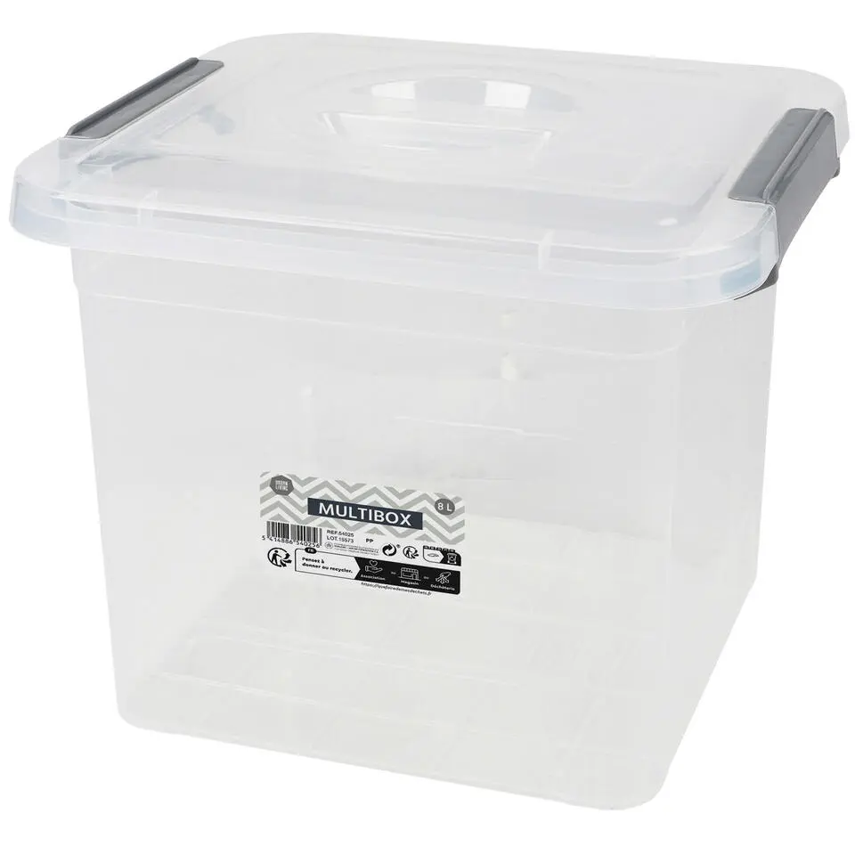 Urban Living Opberg box - 8 ltr - 27 x 25 x 22cm - deksel/clips