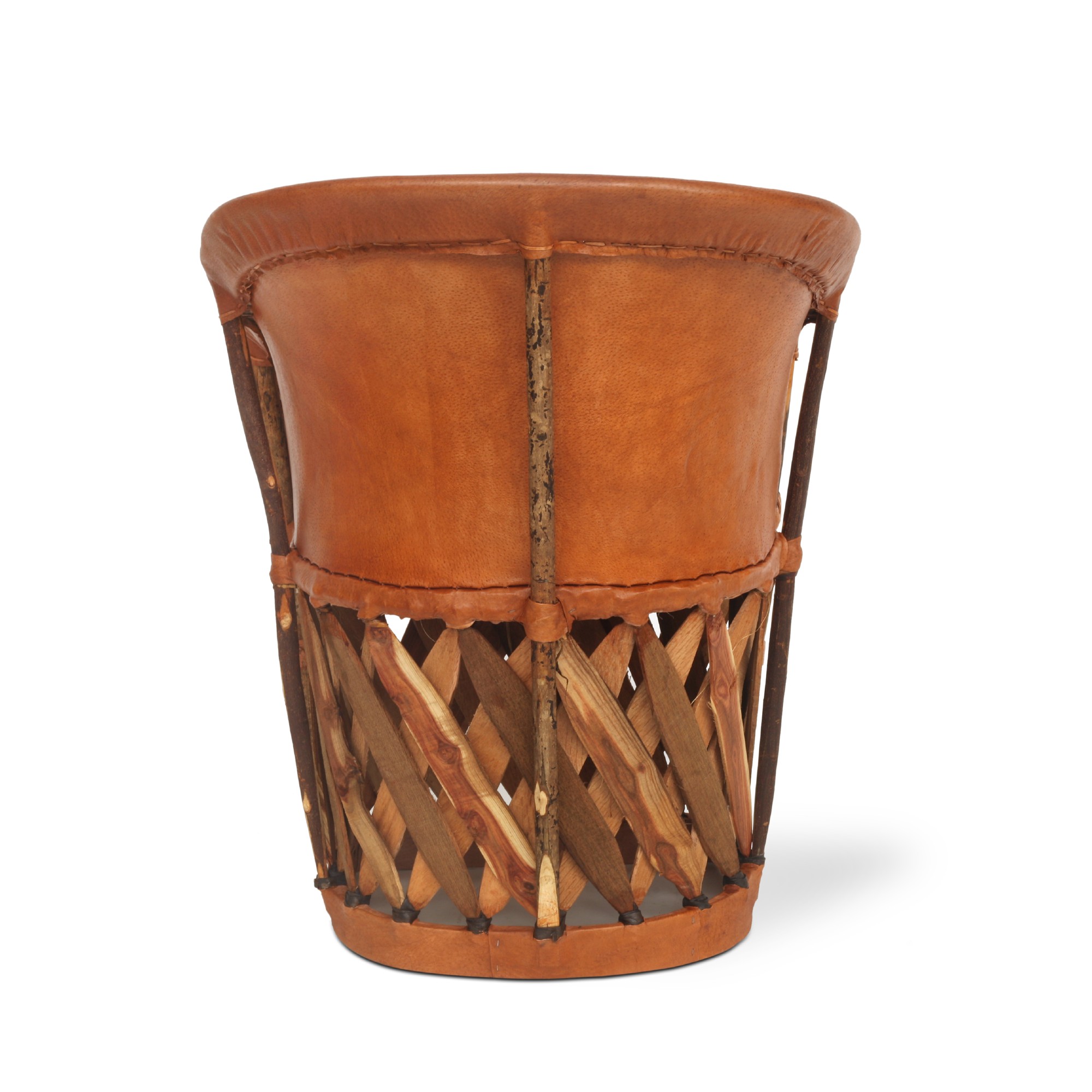 Ledersessel 'Equipales' mit Holzelementen, braun, B 50 cm, H 89 cm, L 45 cm von fischer's lagerhaus