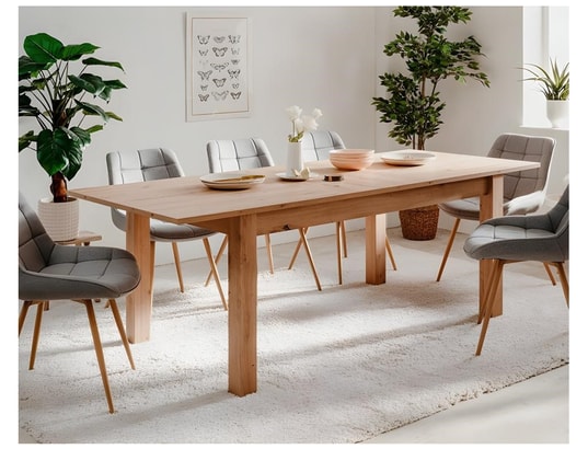 VENTE-UNIQUE - Table de salle à manger Table à manger extensible 160/215 cm bergen - naturel