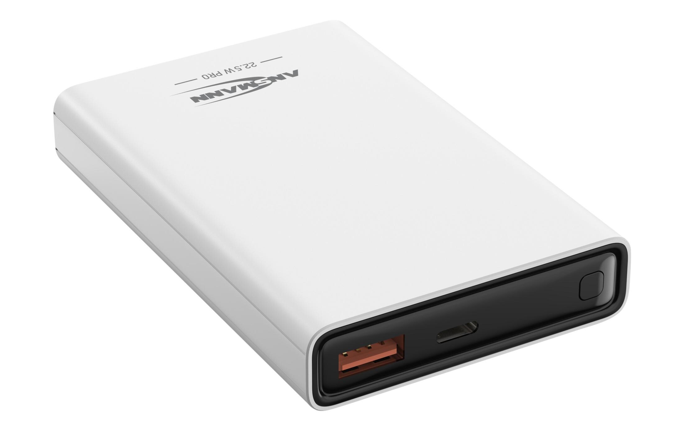 Powerbank PB222PD, 10000 mAh, WeissMobiler, schnellladefähiger Zusatzakku mit zwei USB-Ladebuchsen