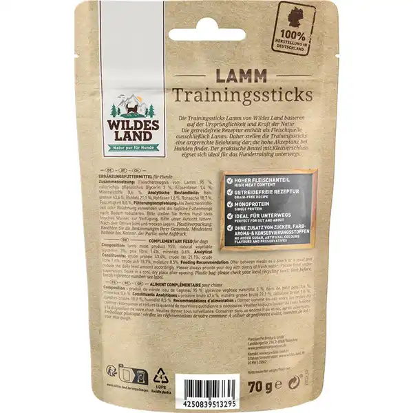 Hundesnack Trainingssticks Lamm