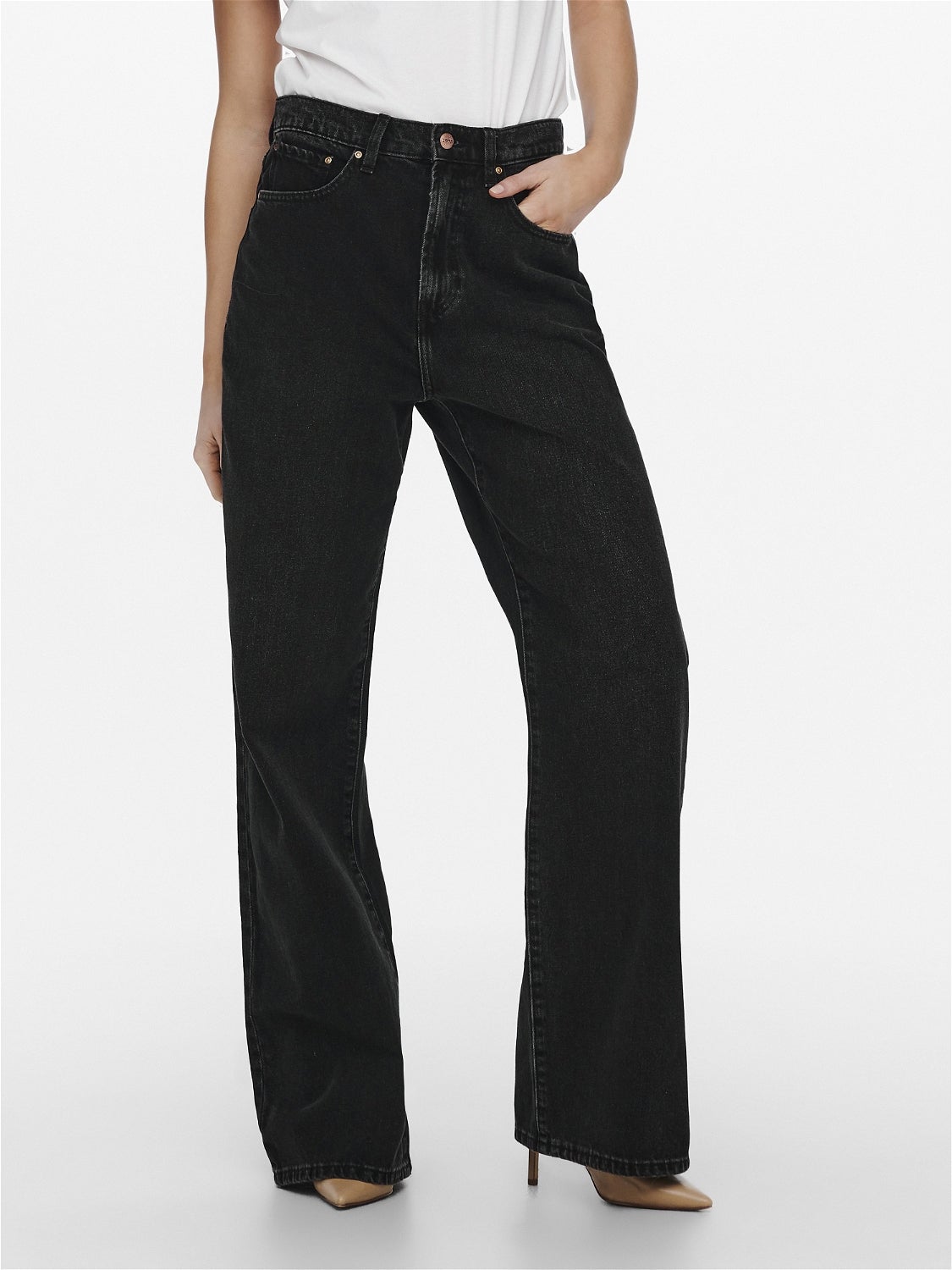 ONLHOPE Hohe Taille Weiter Beinschnitt Jeans Black Denim