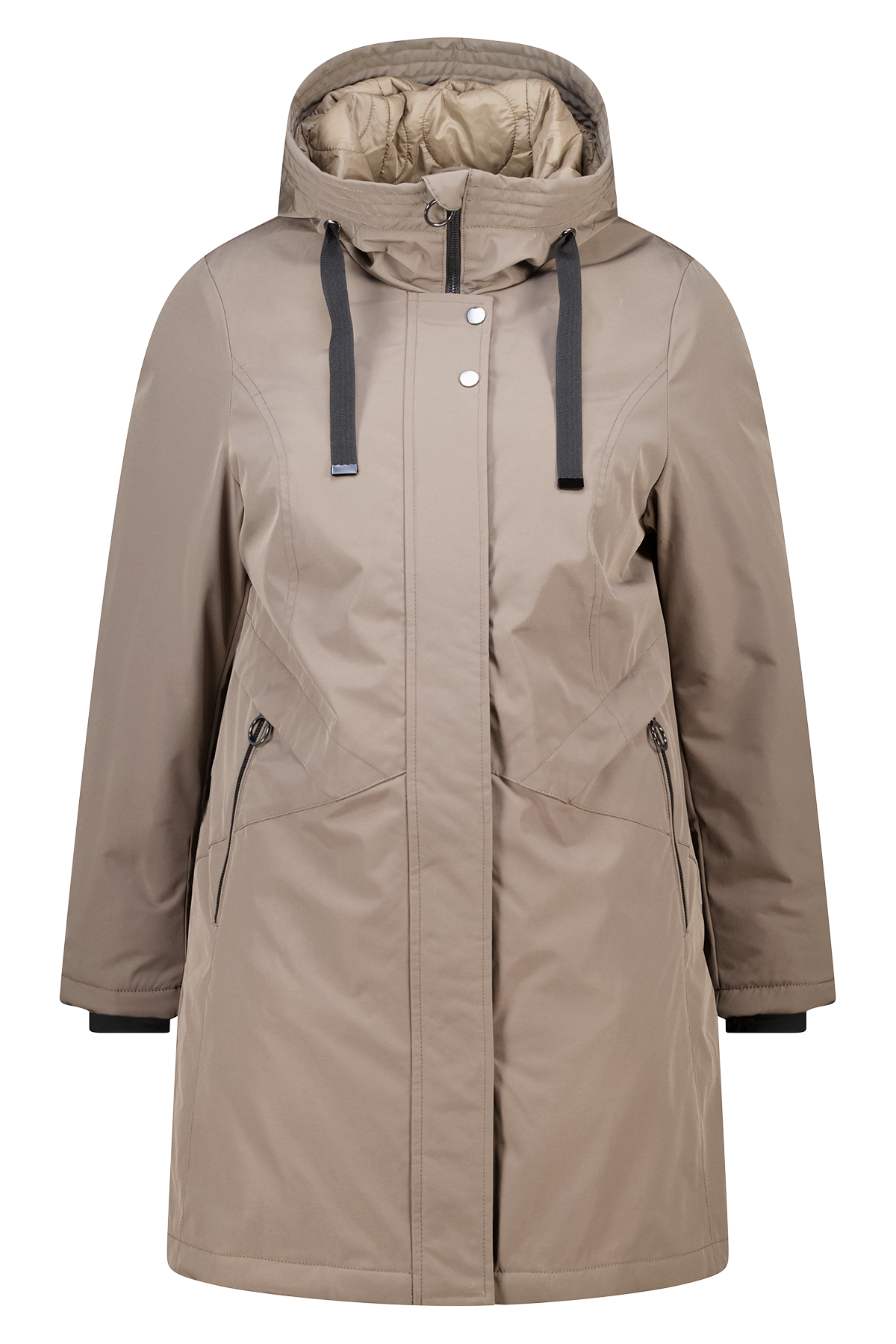 Water afstotende jas met capuchon Taupe