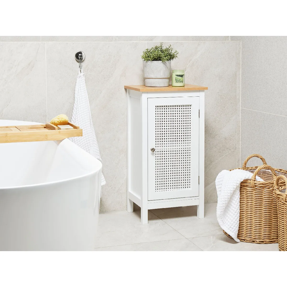 Beliani Meuble haut ALAMOS 40x30x75 cm - Blanc