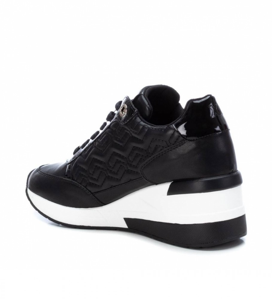 Tênis Xti 140050 Preto - Altura do Salto Anabela: 7cm -