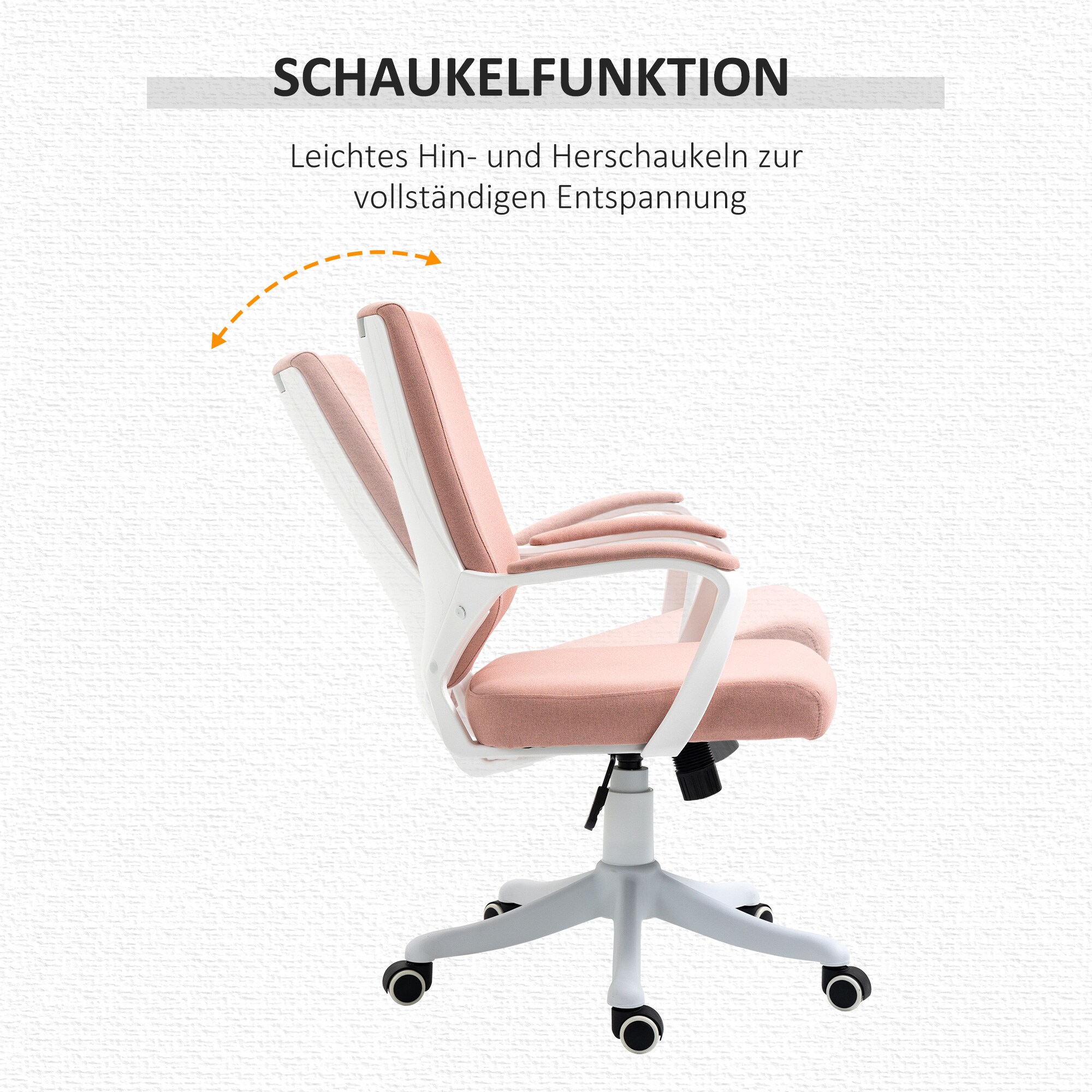 Vinsetto Bürostuhl ergonomisches liniendesign, weiche Polsterung 62 x 69 x 92-102 cm (BxTxH)