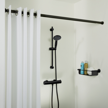 Douchestang Seallux 125-220cm zwart zwart
