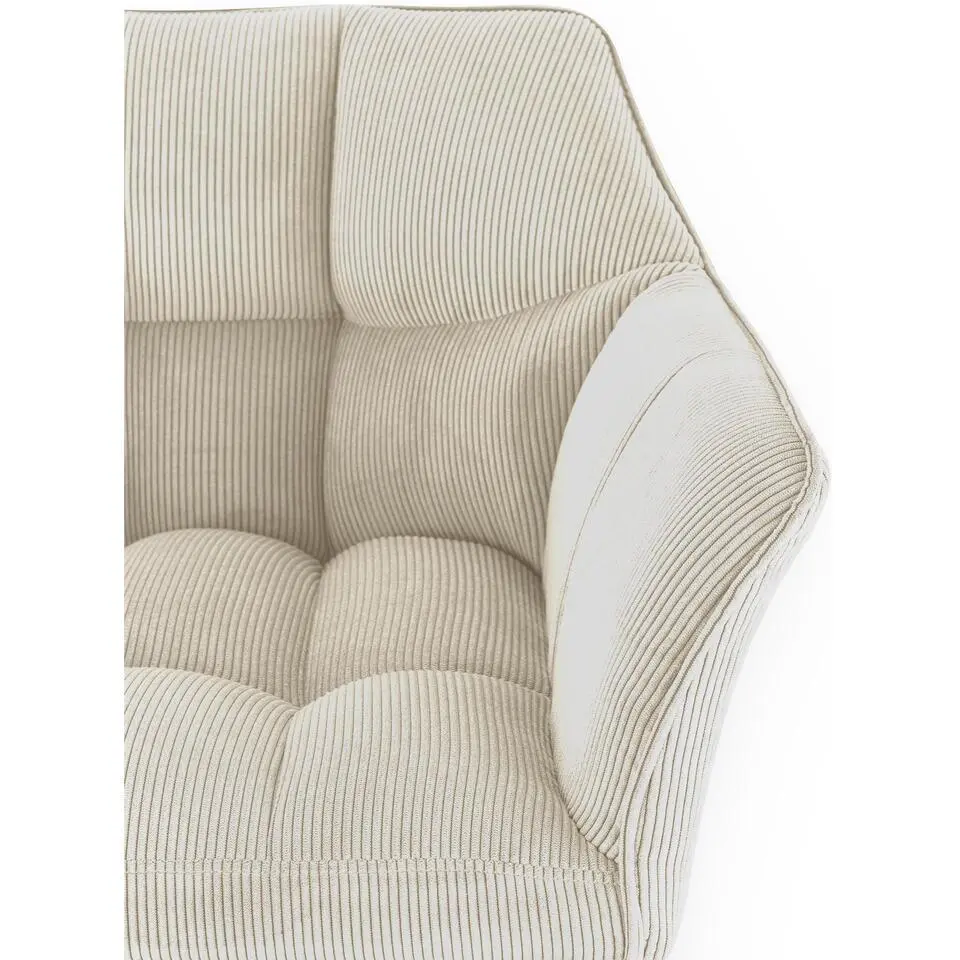 CLP Barkruk Damaso wit Frame - Ribstof - creme