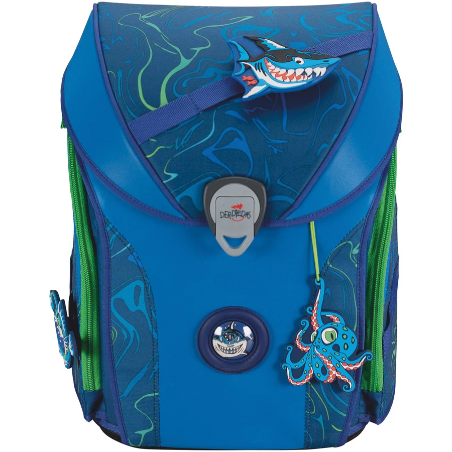 DerDieDas ErgoFlex Max Exklusiv Superflash - Schulranzen Set 5tlg. 950g Water Splash