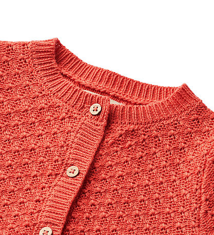 Wheat Cardigan - Strik - Magnella - Candy Rød m. Hulm?nster