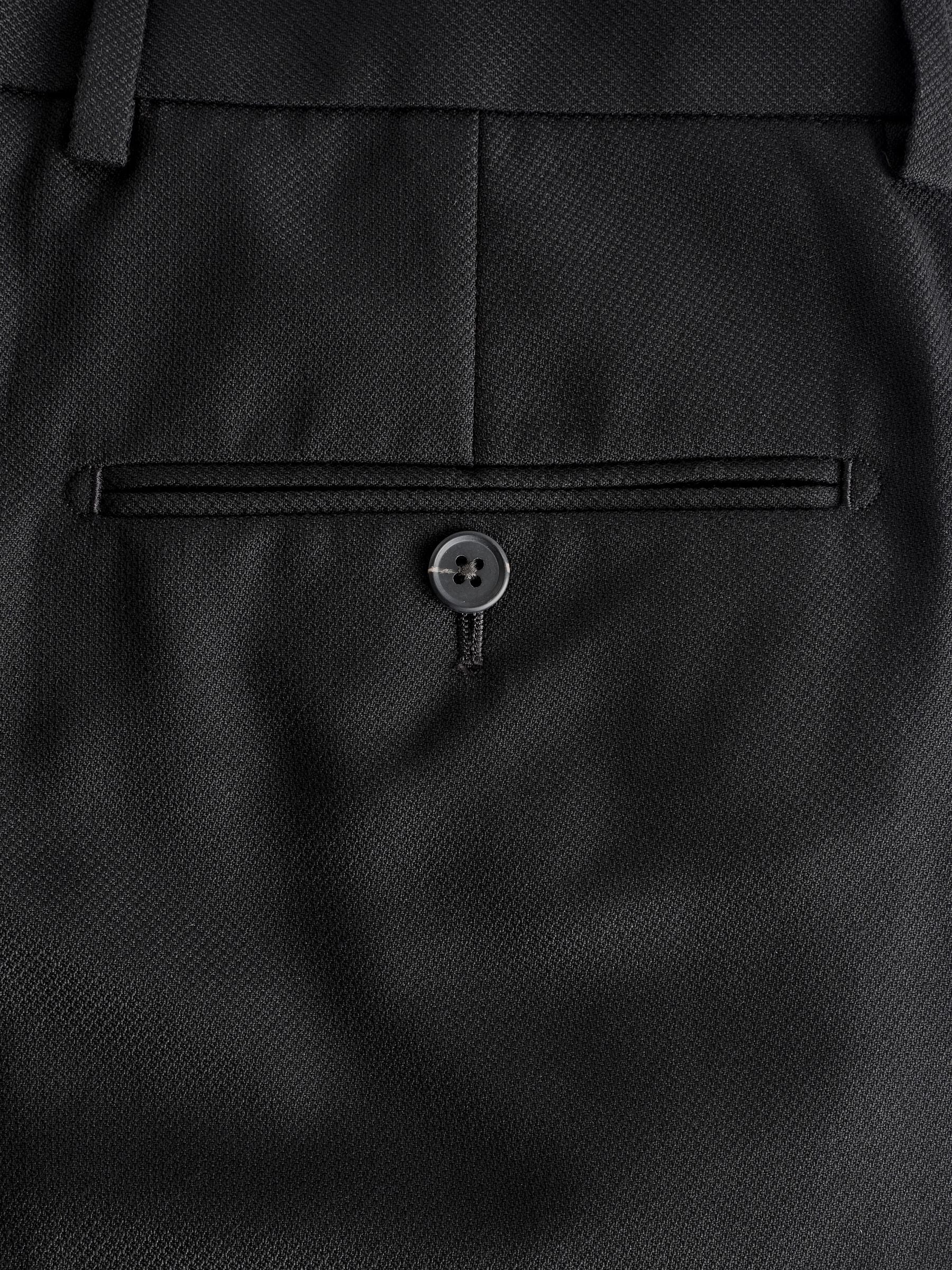 Zwart - Normale Pasvorm - Kostuum met textuur: broek
