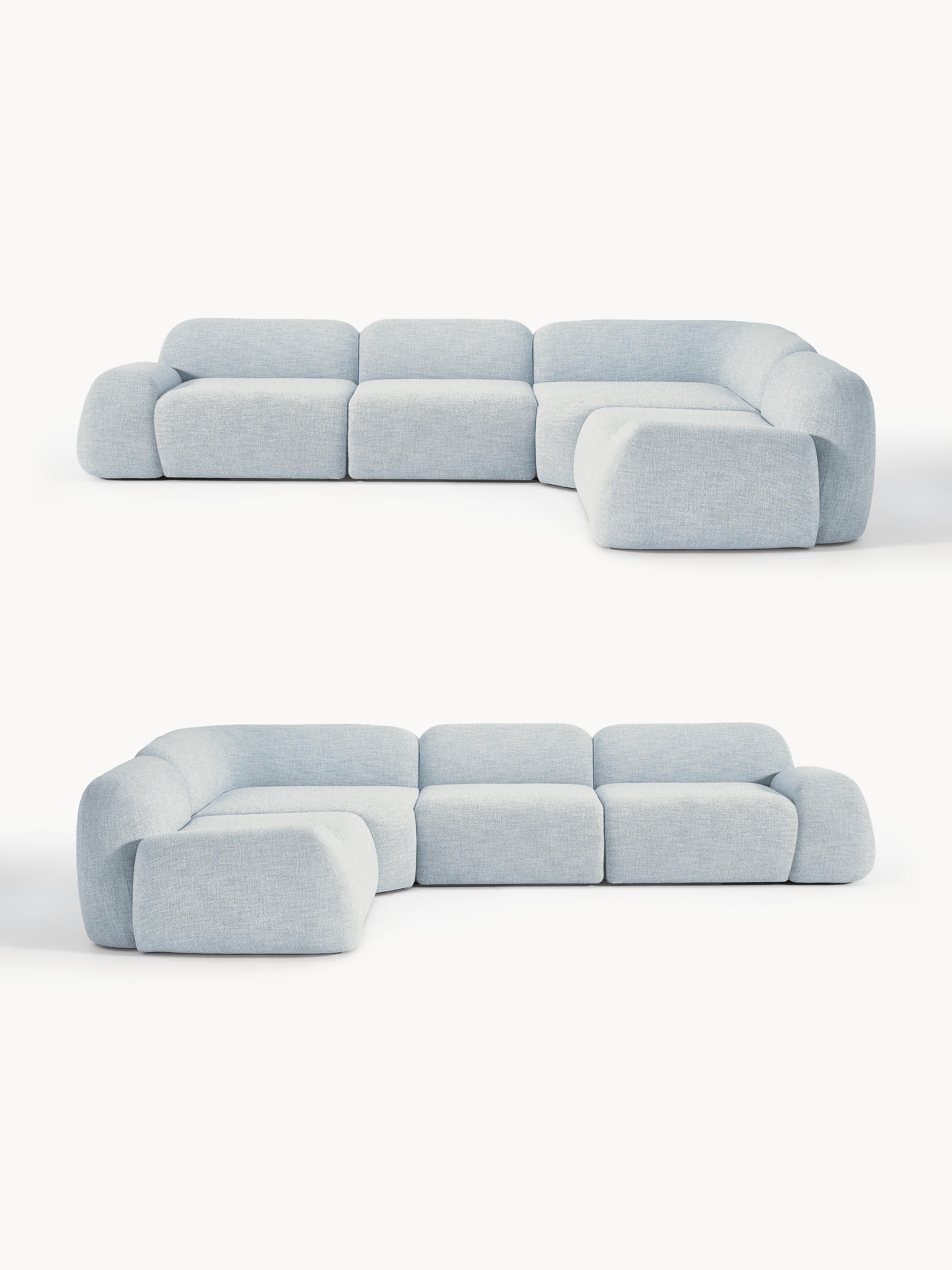 Modulaire hoekbank Wolke (4-zits) van bouclé