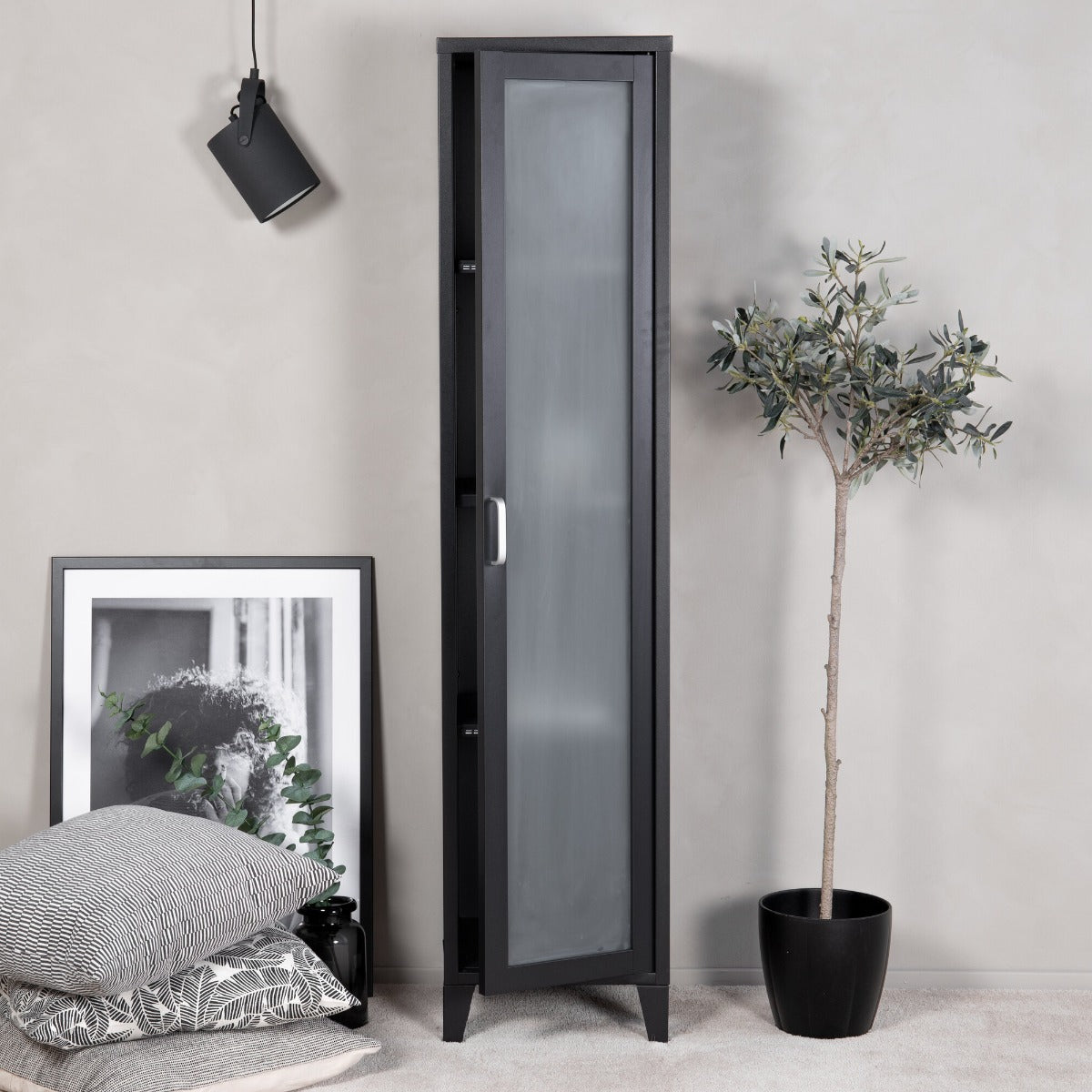 FjÃ´rd - Vitrinekast Zwart - 150x35cm - Acero