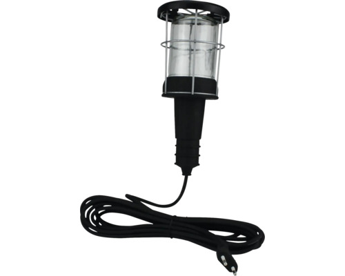 Handlamp met metalen beschermkooi + 5,0 m aansluitkabel H05RN-F zwart