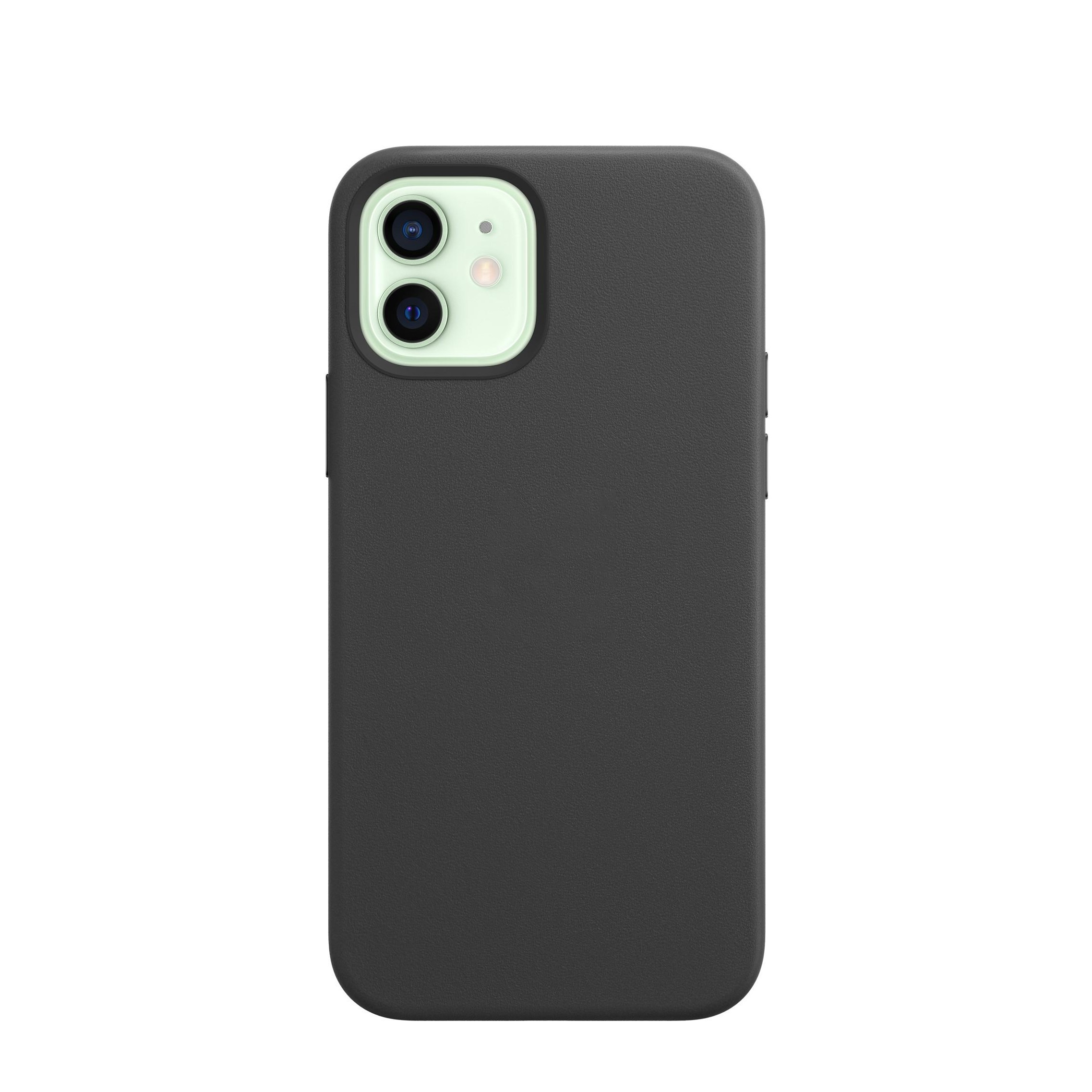 iPhone 12 / iPhone 12 Pro MagSafe Leder Case Schutzhülle - Schwarz