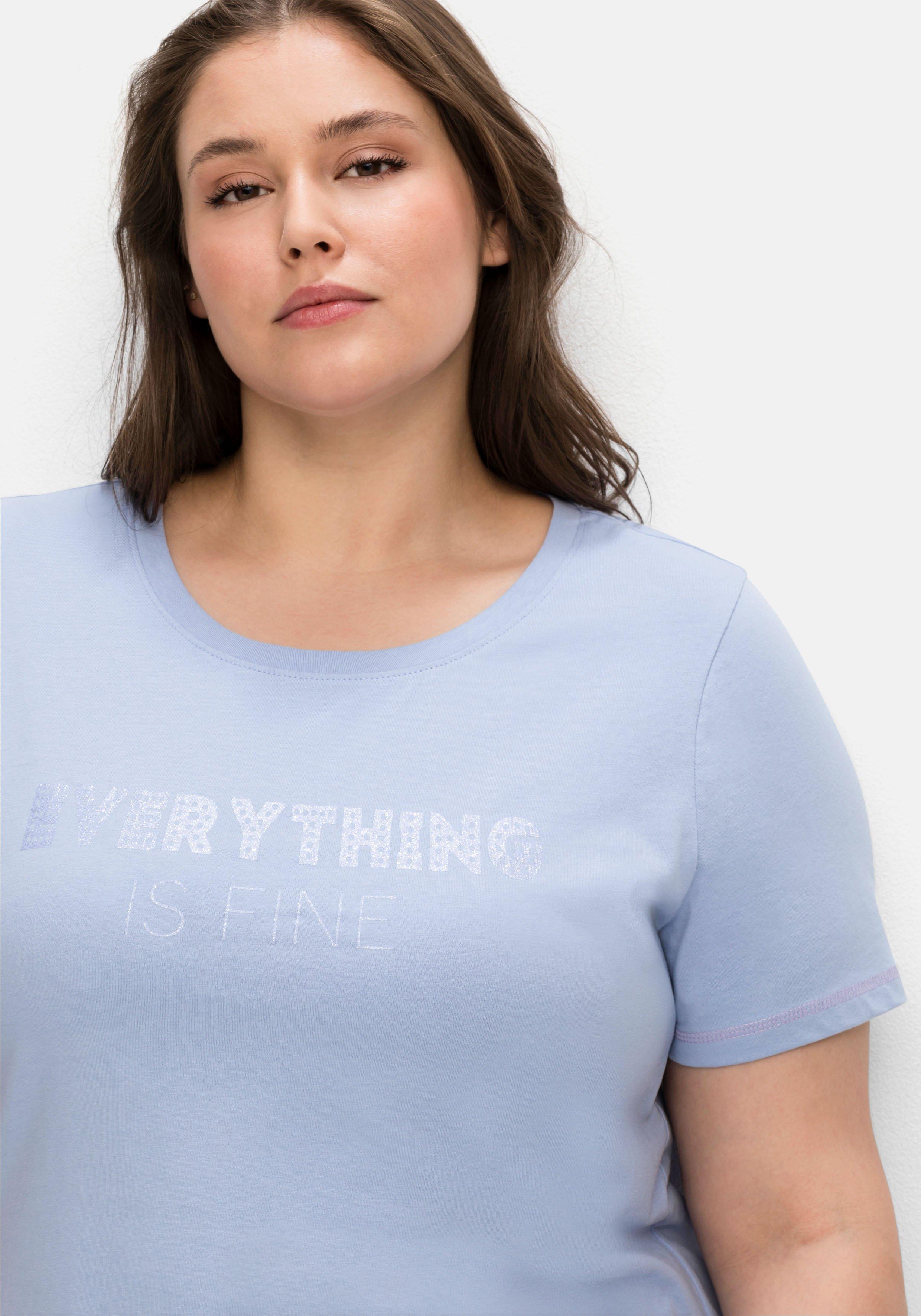 Jerseyshirt mit Wordingprint, leicht tailliert