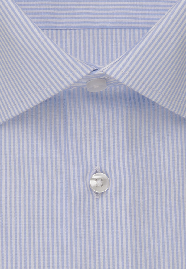 Seidensticker Business Shirt Slim Long sleeve Kent-Collar Stripes Light blue