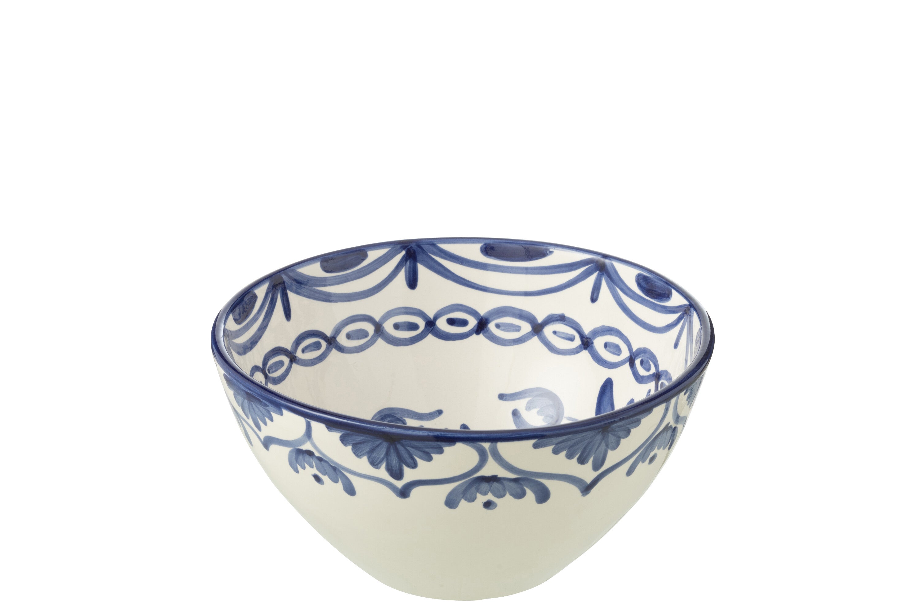 J-Line kom Granada High - keramiek - wit|blauw - medium - Ã