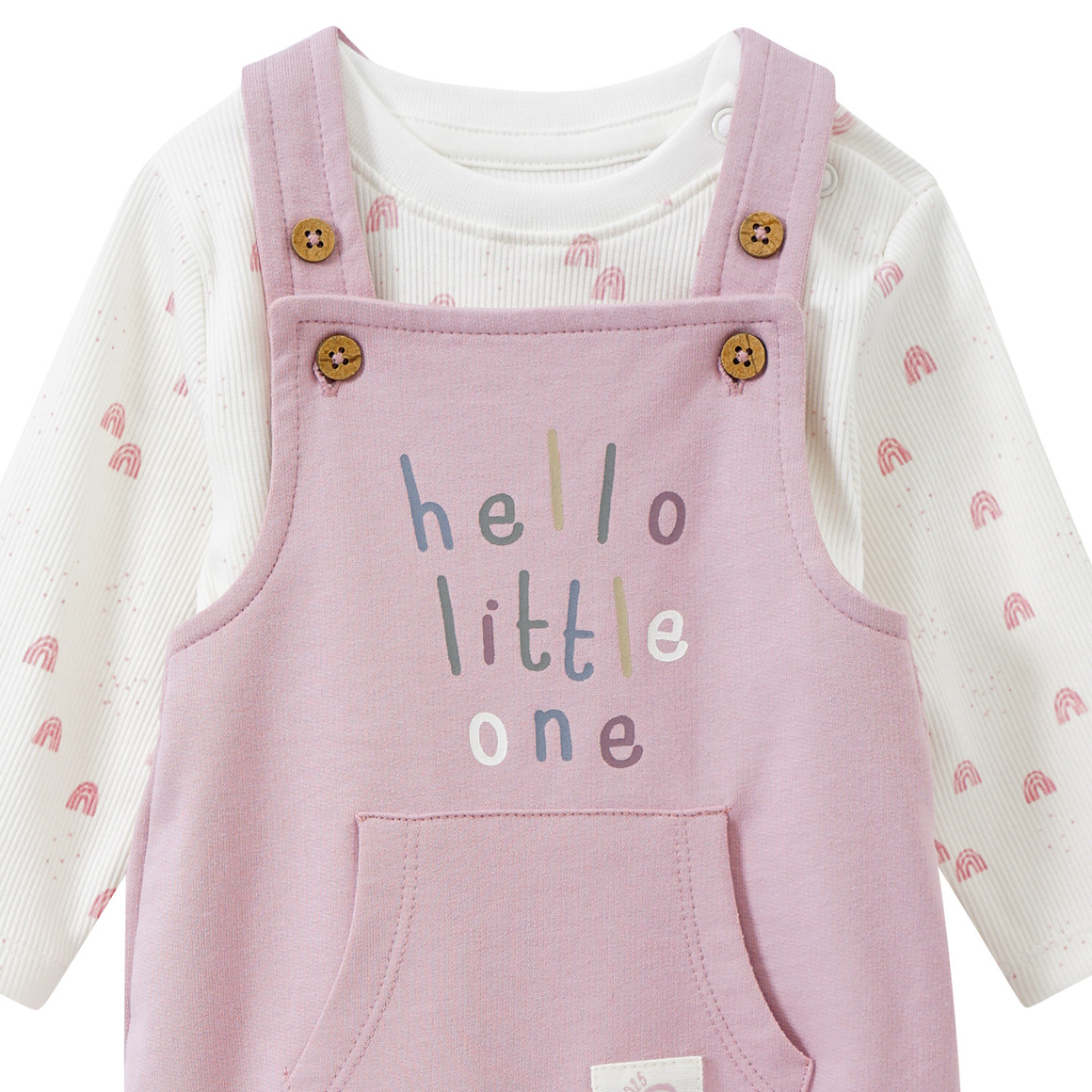 Topomini Pure Collection Newborn Strampler und Langarmshirt Born 2025 rosa / weiss